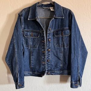 Bill Blass Oversized Large Classic Blue Denim Jacket